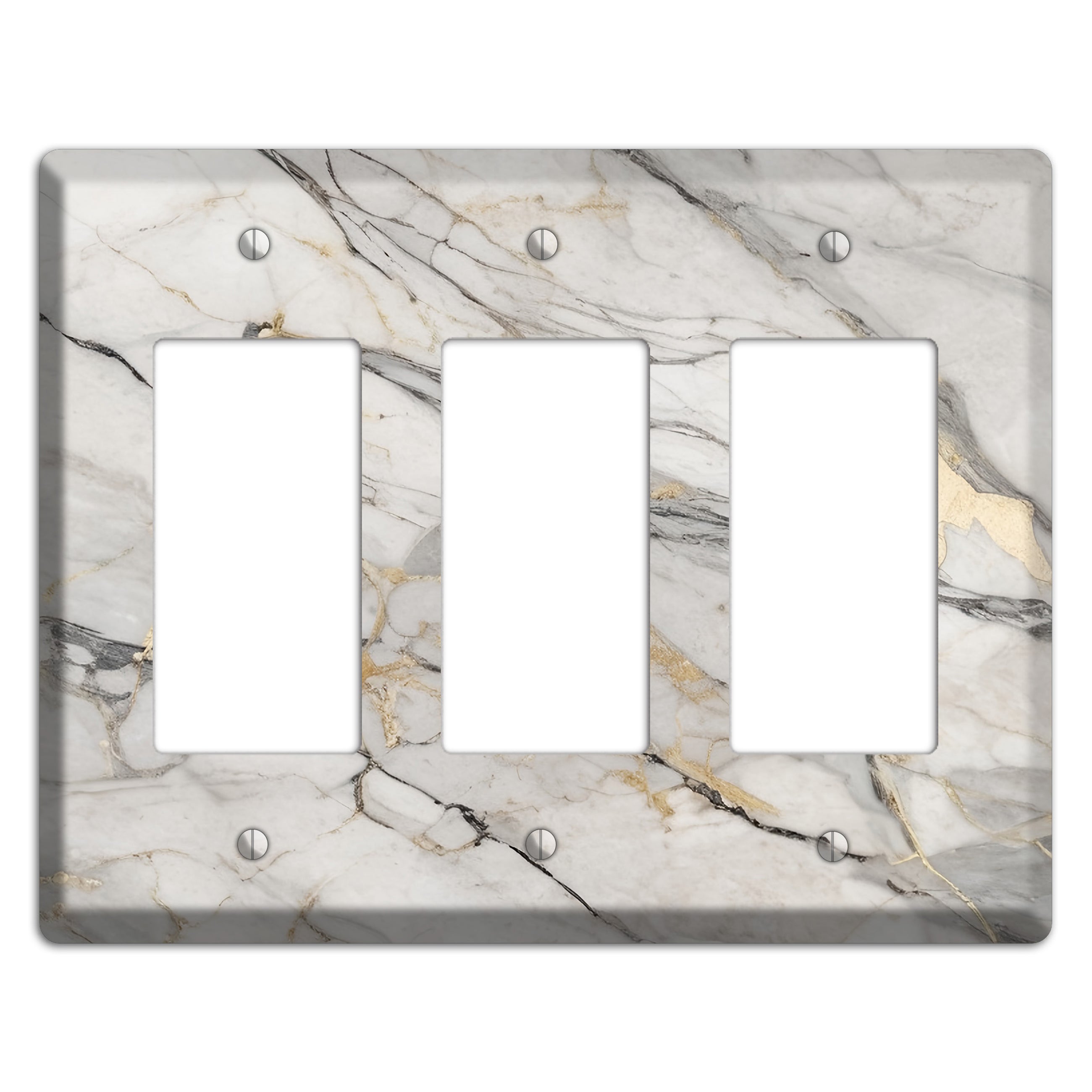 Roman Coffee Marble 3 Rocker Wallplate