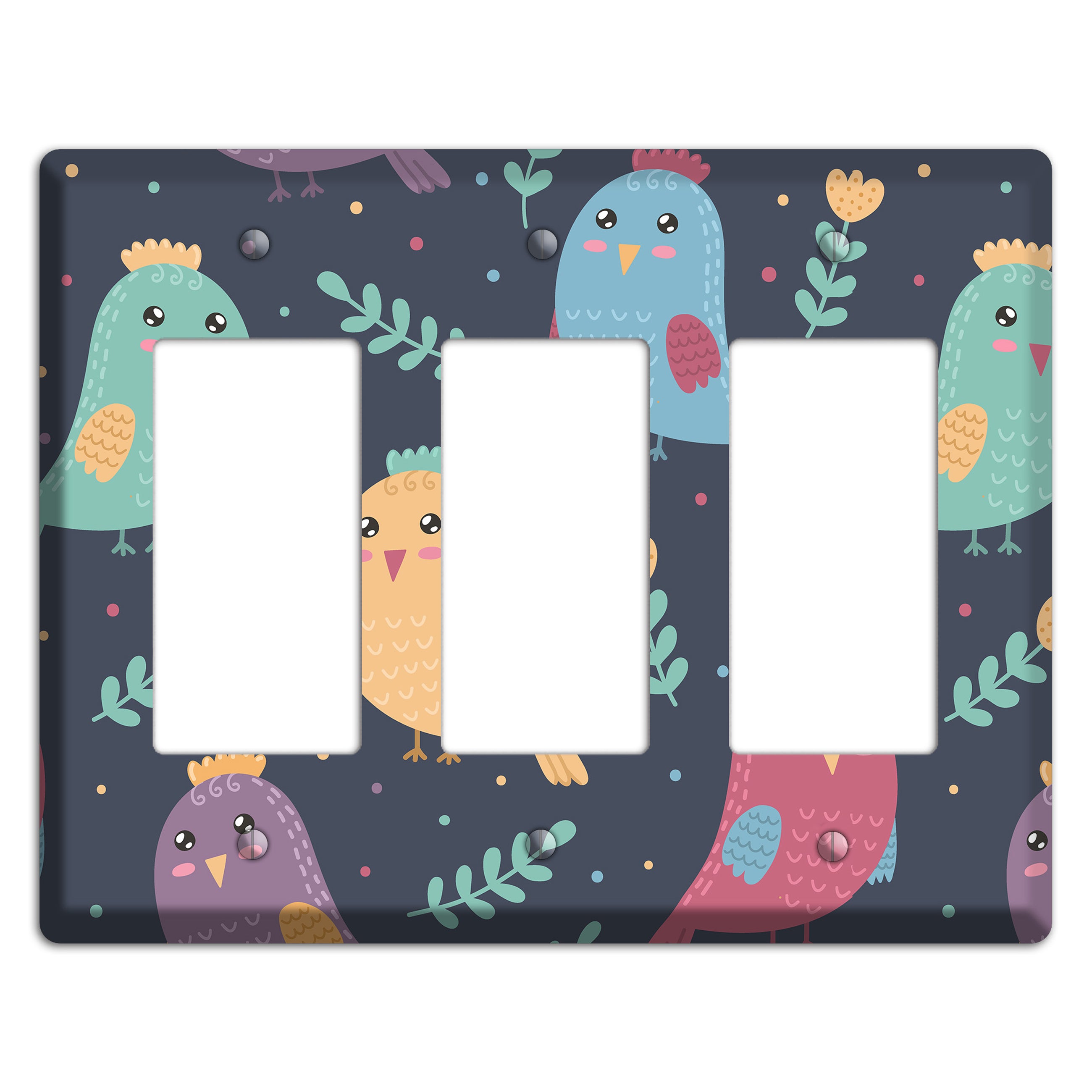 Jungle Giggles (Dark) 3 Rocker Wallplate