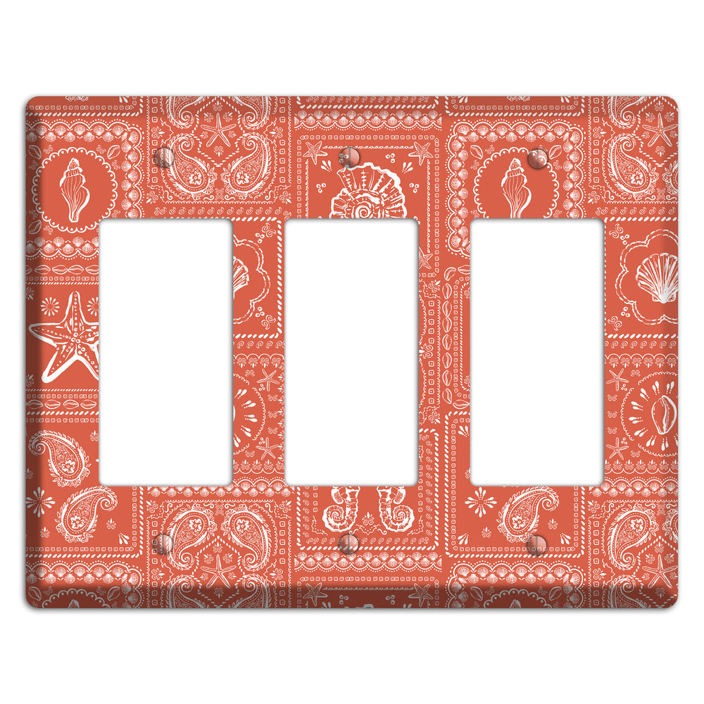 Terracotta Shell Patchwork 3 Rocker Wallplate
