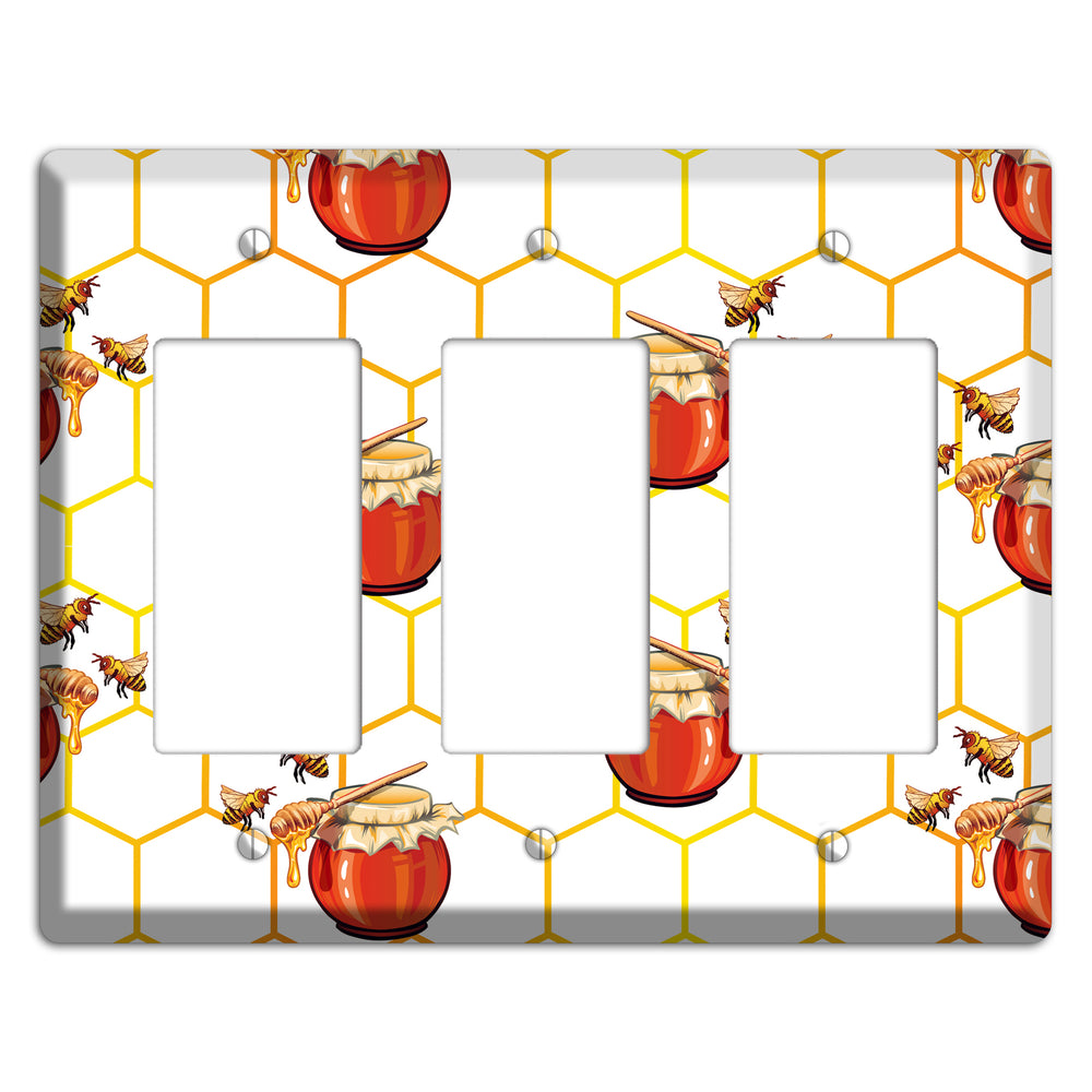 Honeypot & Hive 3 Rocker Wallplate