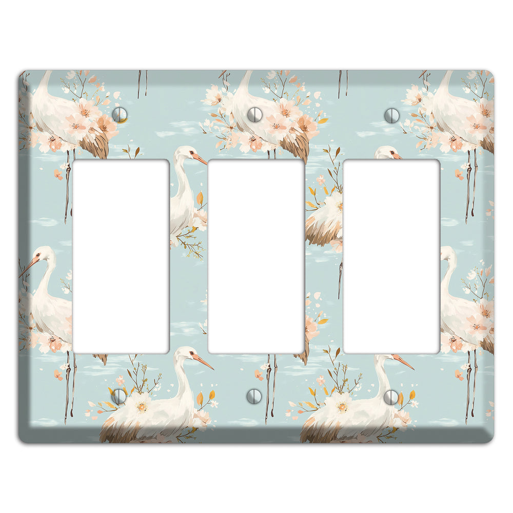 Celadon Crane Reverie 3 Rocker Wallplate