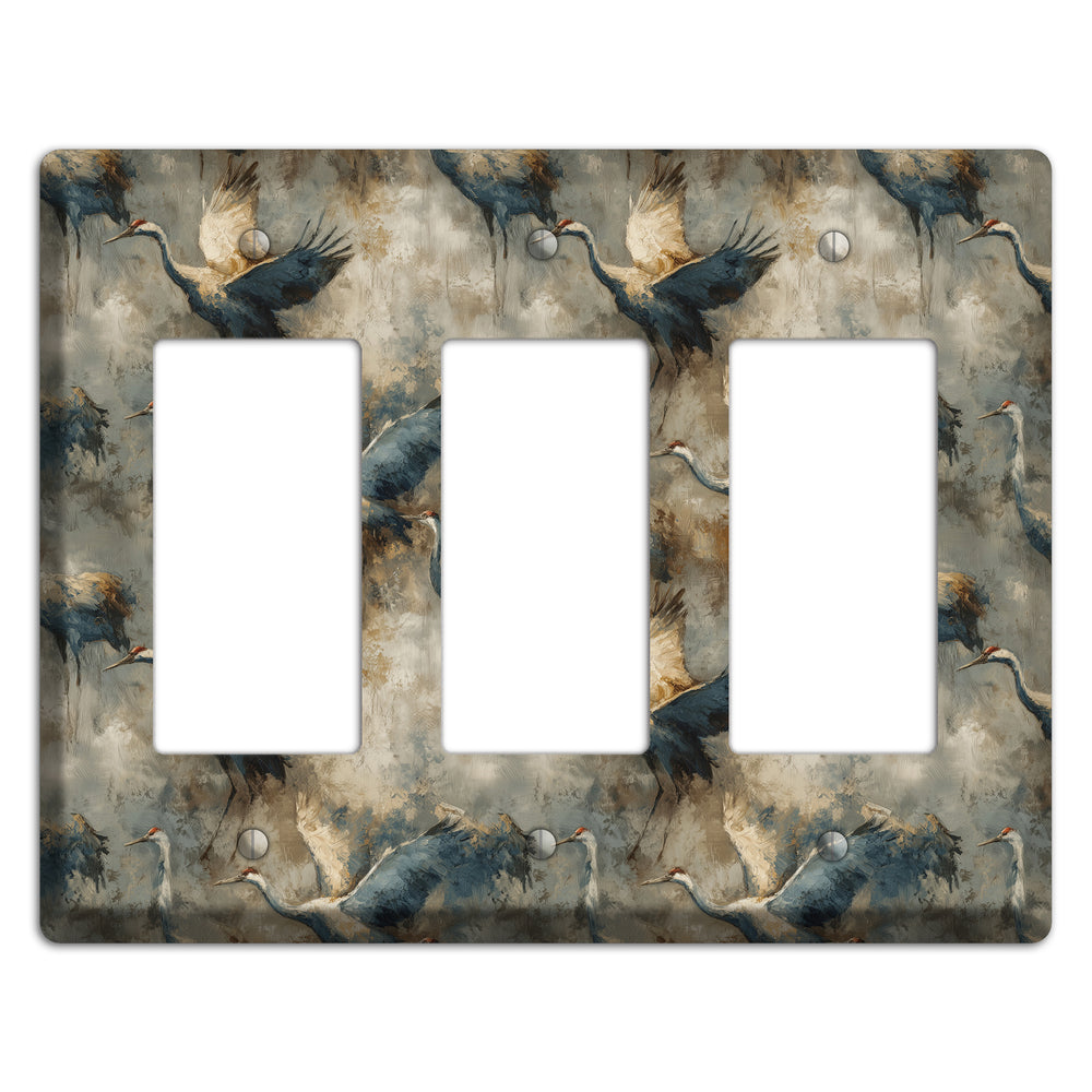 Slate Crane Migration 3 Rocker Wallplate