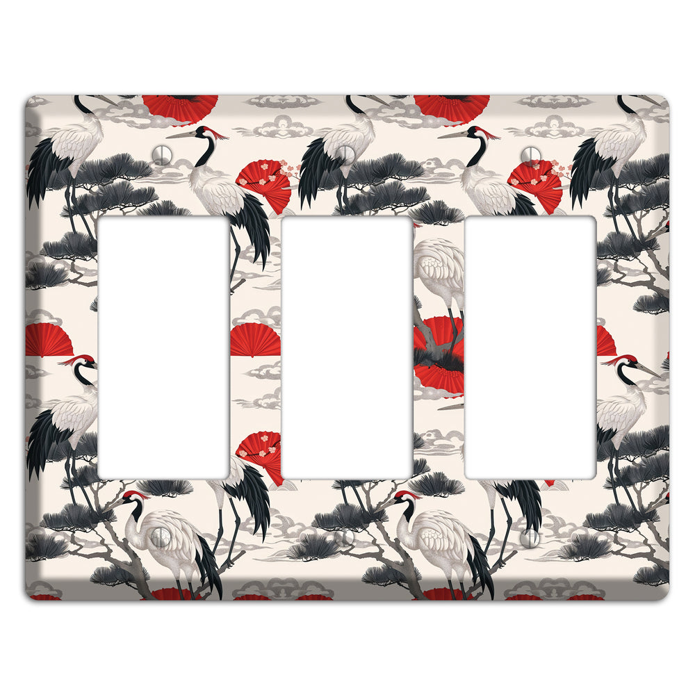 Crimson Fan & Pine 3 Rocker Wallplate