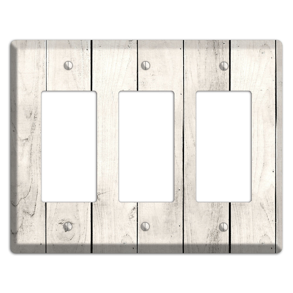 Whitewashed Planks 3 Rocker Wallplate