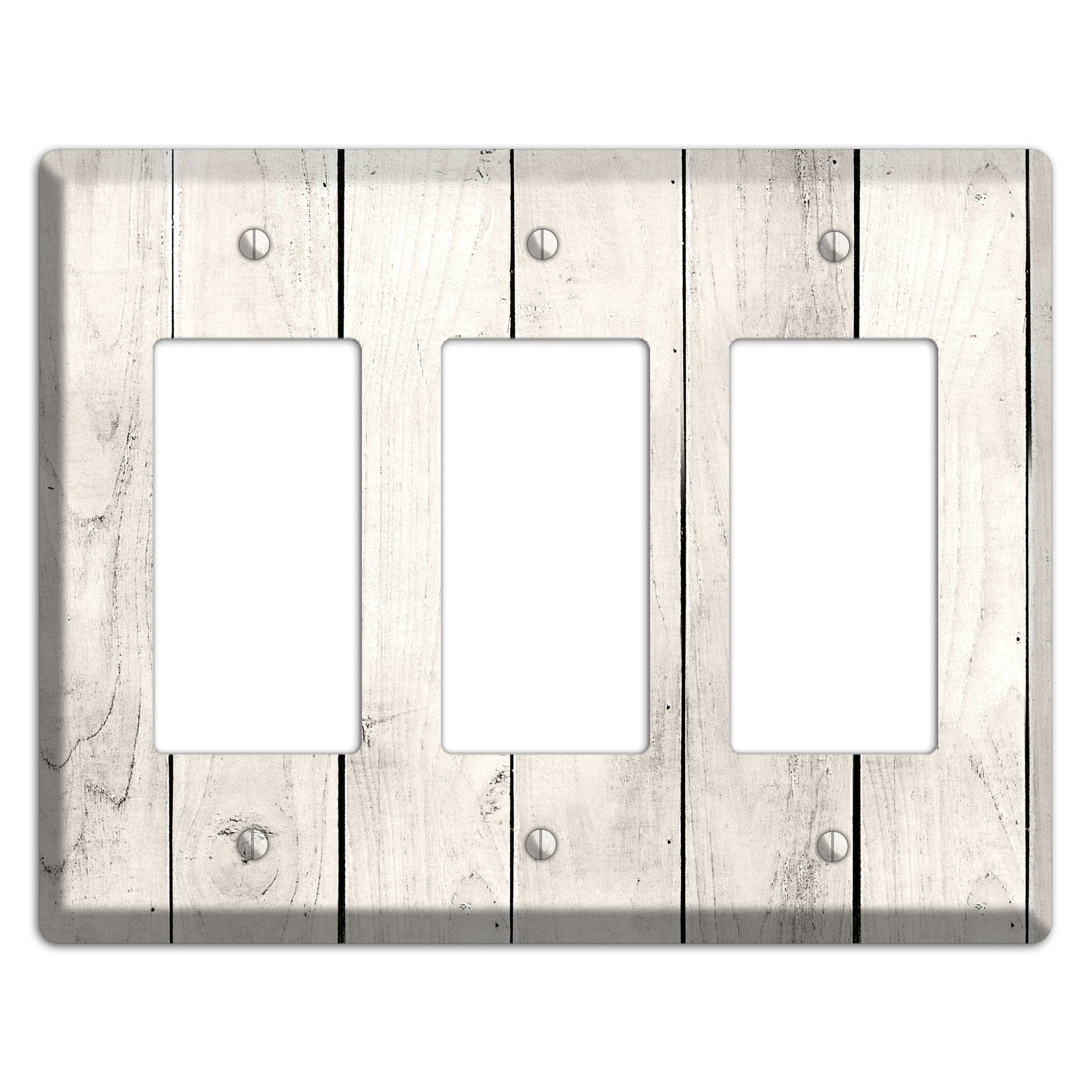 Whitewashed Planks 3 Rocker Wallplate