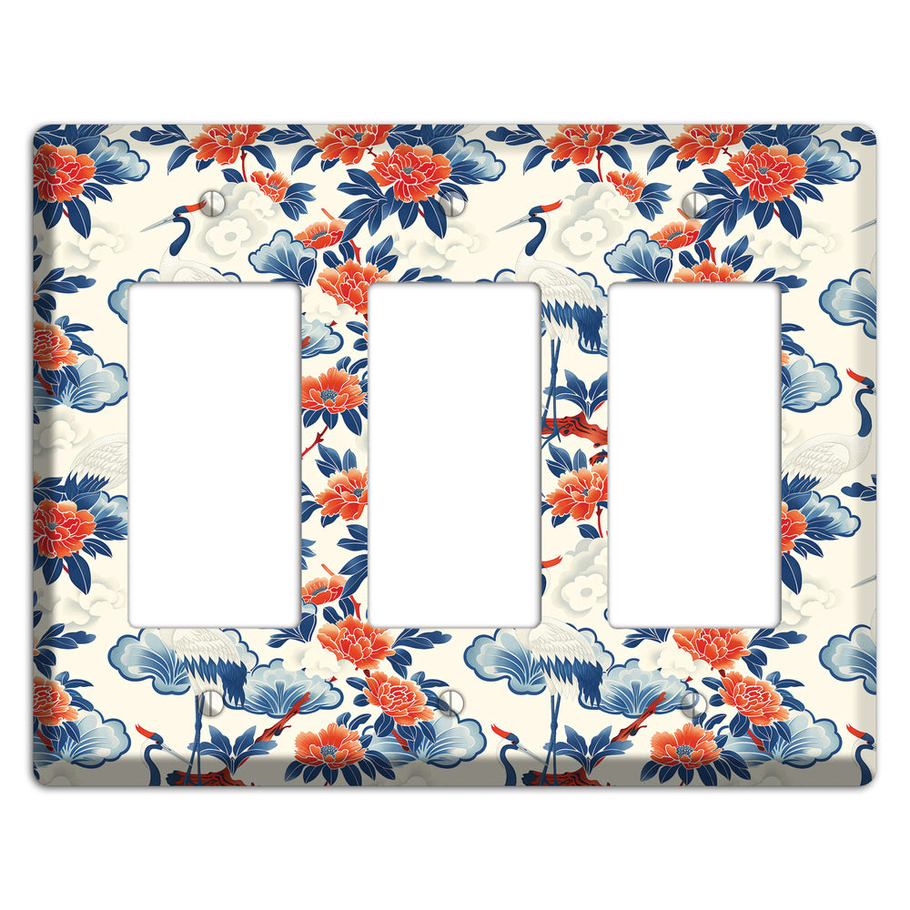 Peony & Crane Fete 3 Rocker Wallplate