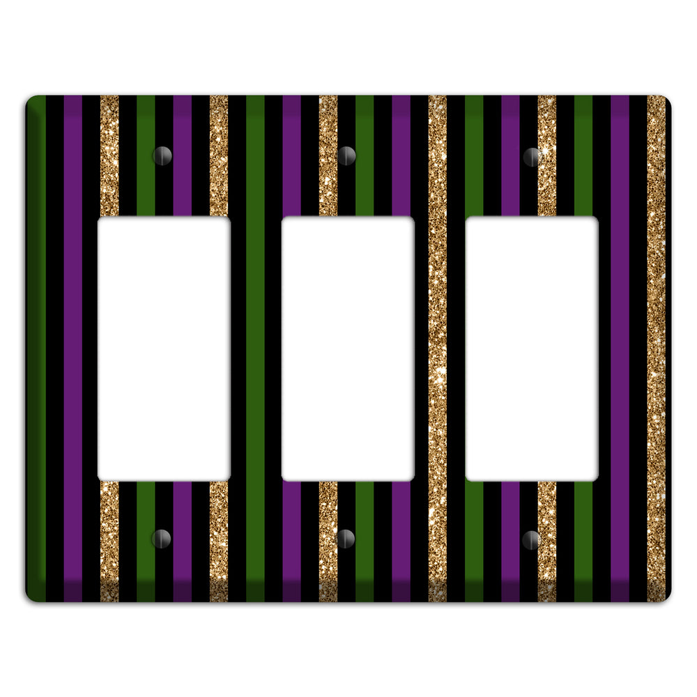 Carnival Stripes: Noir 3 Rocker Wallplate