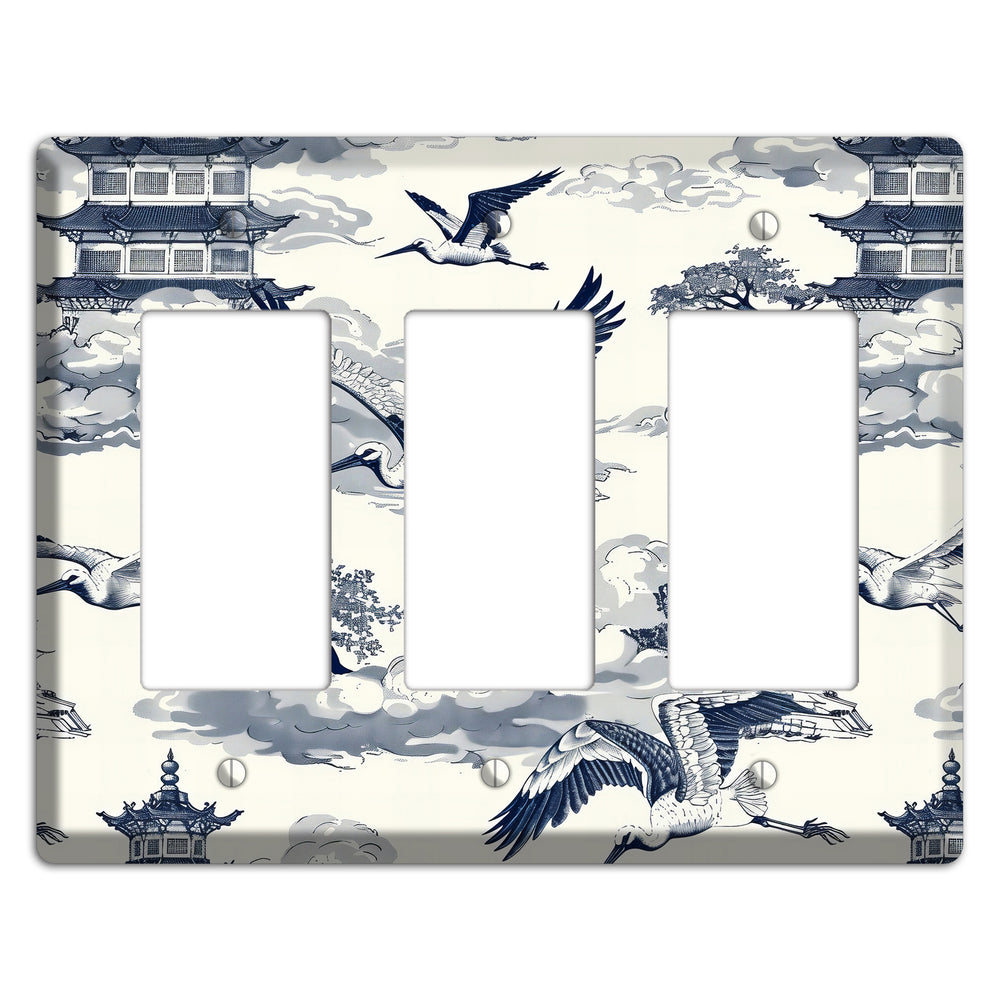 Crane Sky Toile 3 Rocker Wallplate