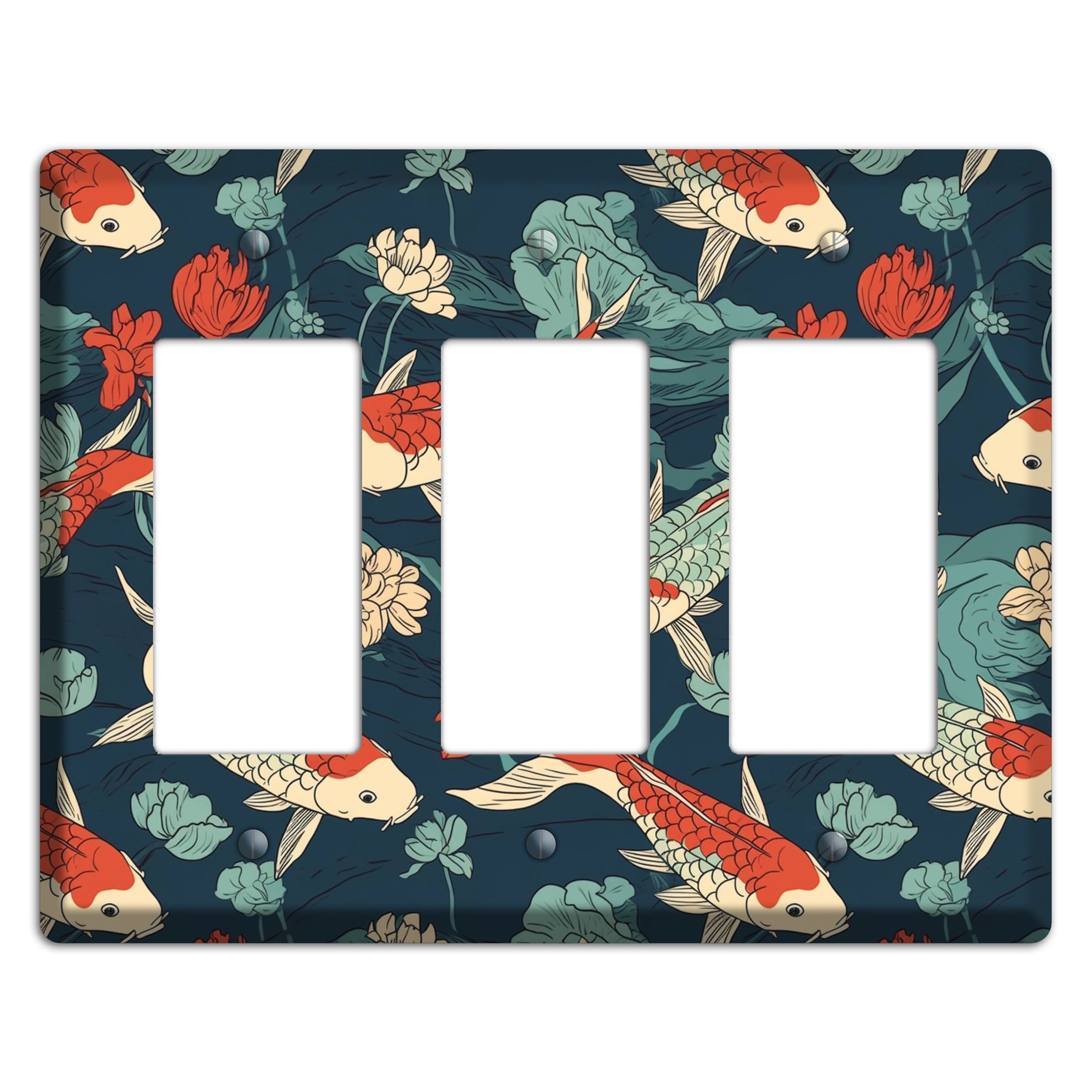 Koi & Lotus Drift 3 Rocker Wallplate