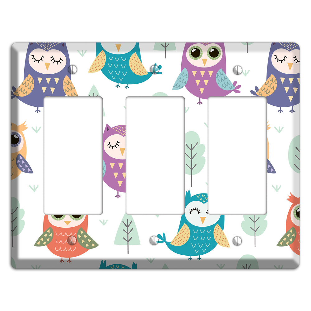 Forest Owlets 3 Rocker Wallplate