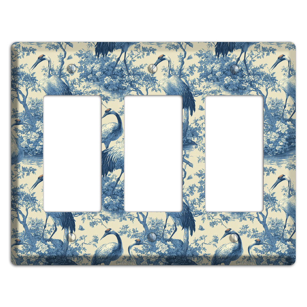 Cobalt Toile Vigil 3 Rocker Wallplate
