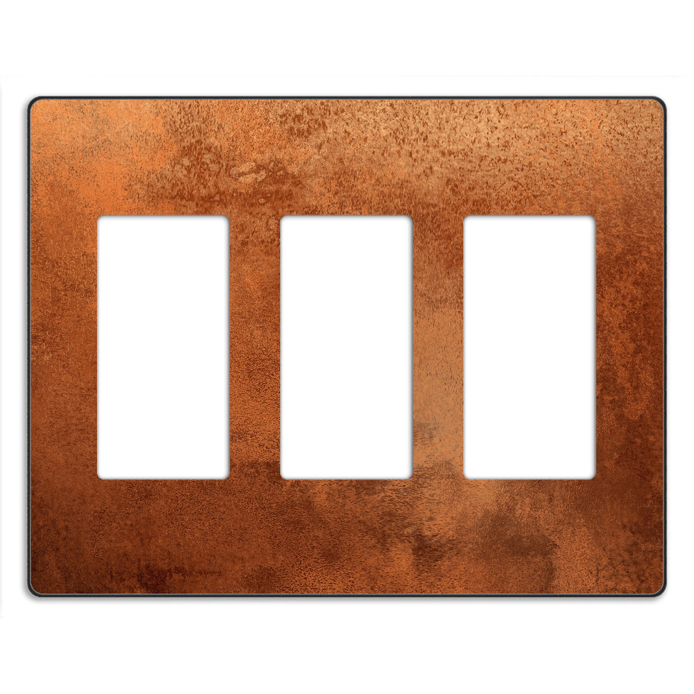 Screwless Copper 3 Rocker Wallplate