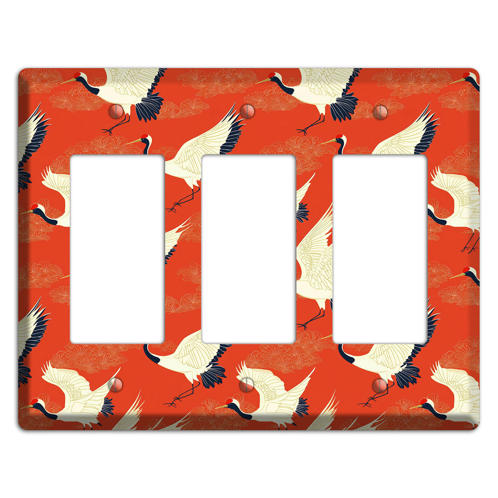 Vermillion Crane Flight 3 Rocker Wallplate