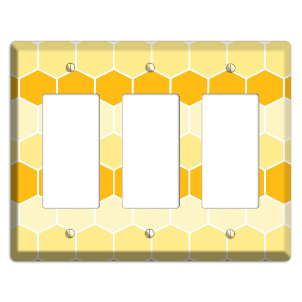 Golden Hollow Grid 3 Rocker Wallplate