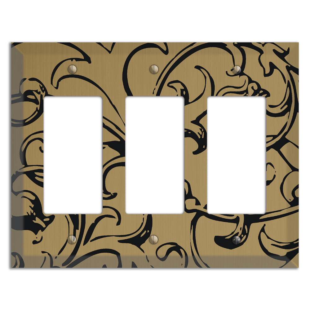 Tower Gold Baroque Scroll 3 Rocker Wallplate