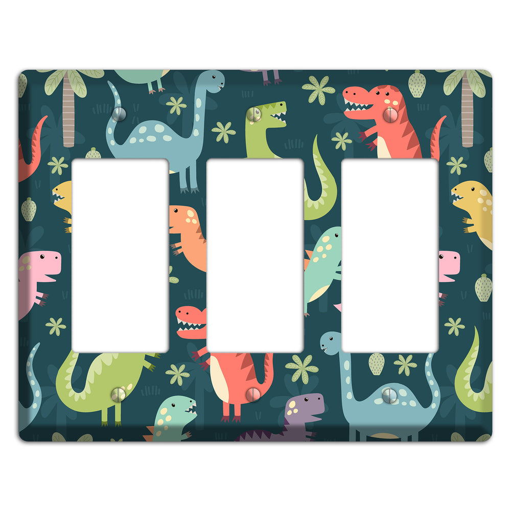 Jurassic Pals (Dark) 3 Rocker Wallplate