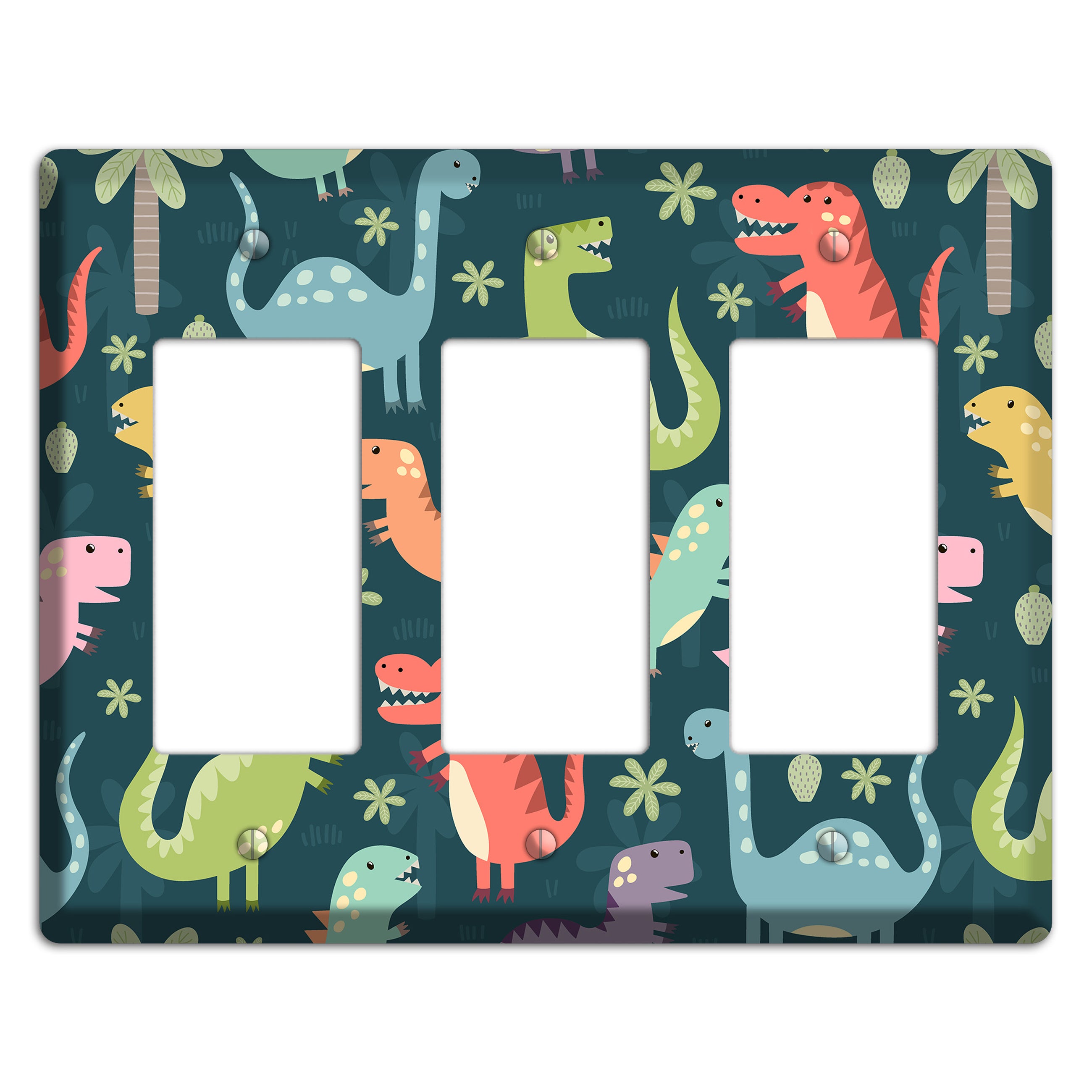 Jurassic Pals (Dark) 3 Rocker Wallplate