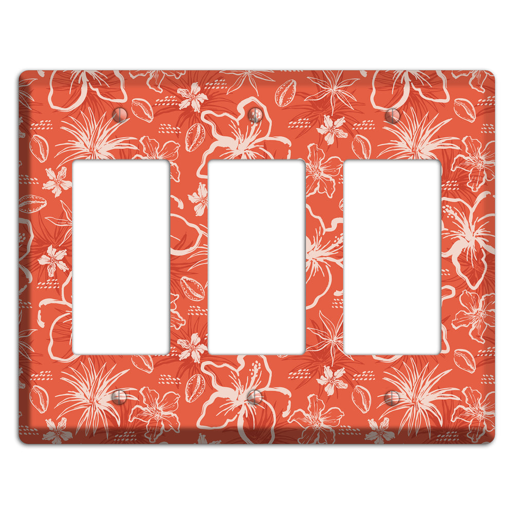 Coral Hibiscus Reverie 3 Rocker Wallplate