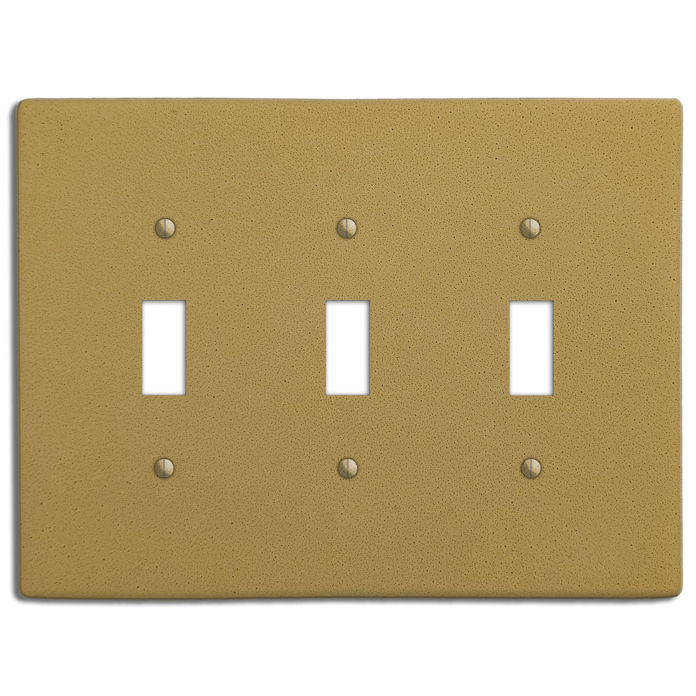 Saffron Yellow Boho Smooth Triple Toggle Switchplate