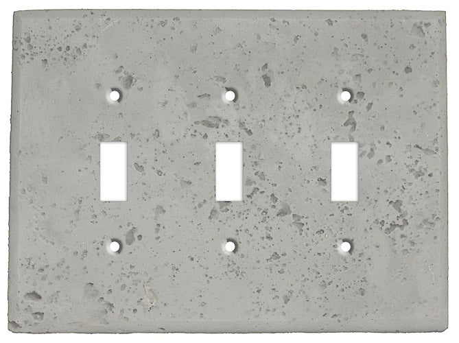 Gray Stone Triple Toggle Switchplate