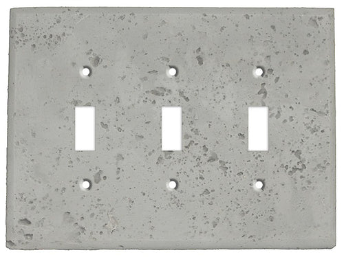Gray Stone Triple Toggle Switchplate