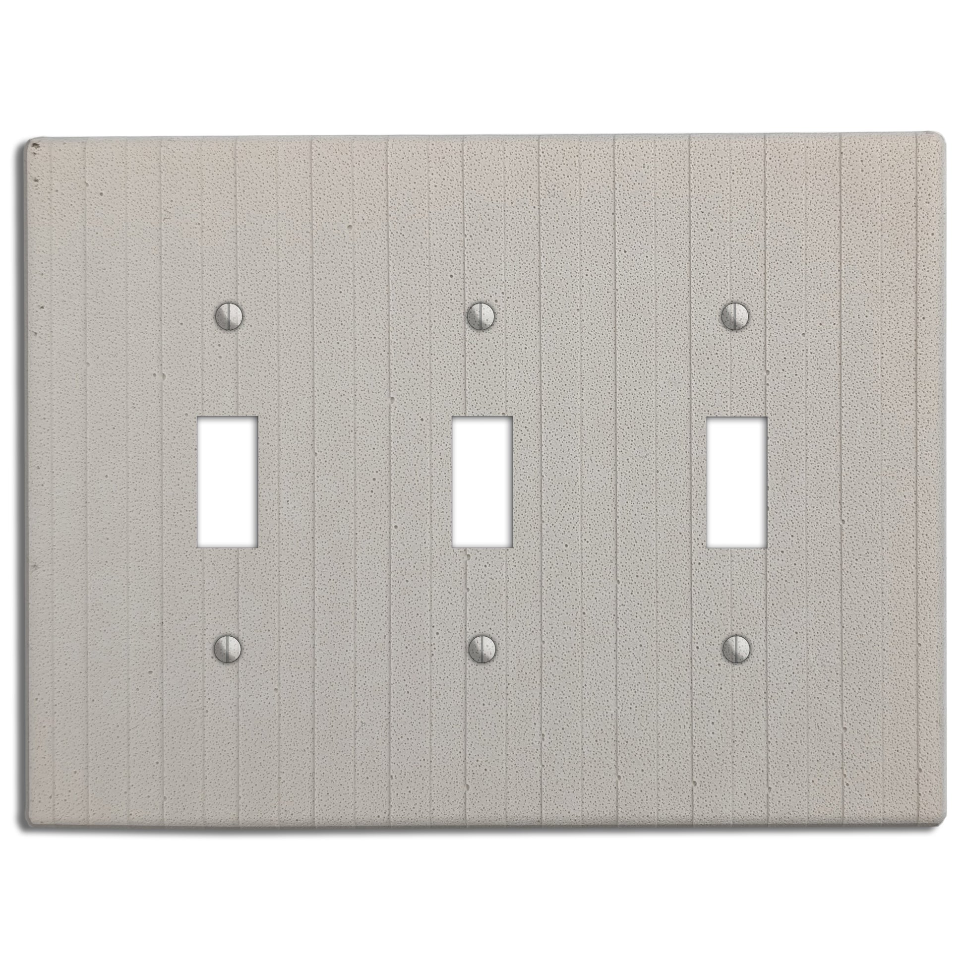 White Boho Stripes Triple Toggle Switchplate