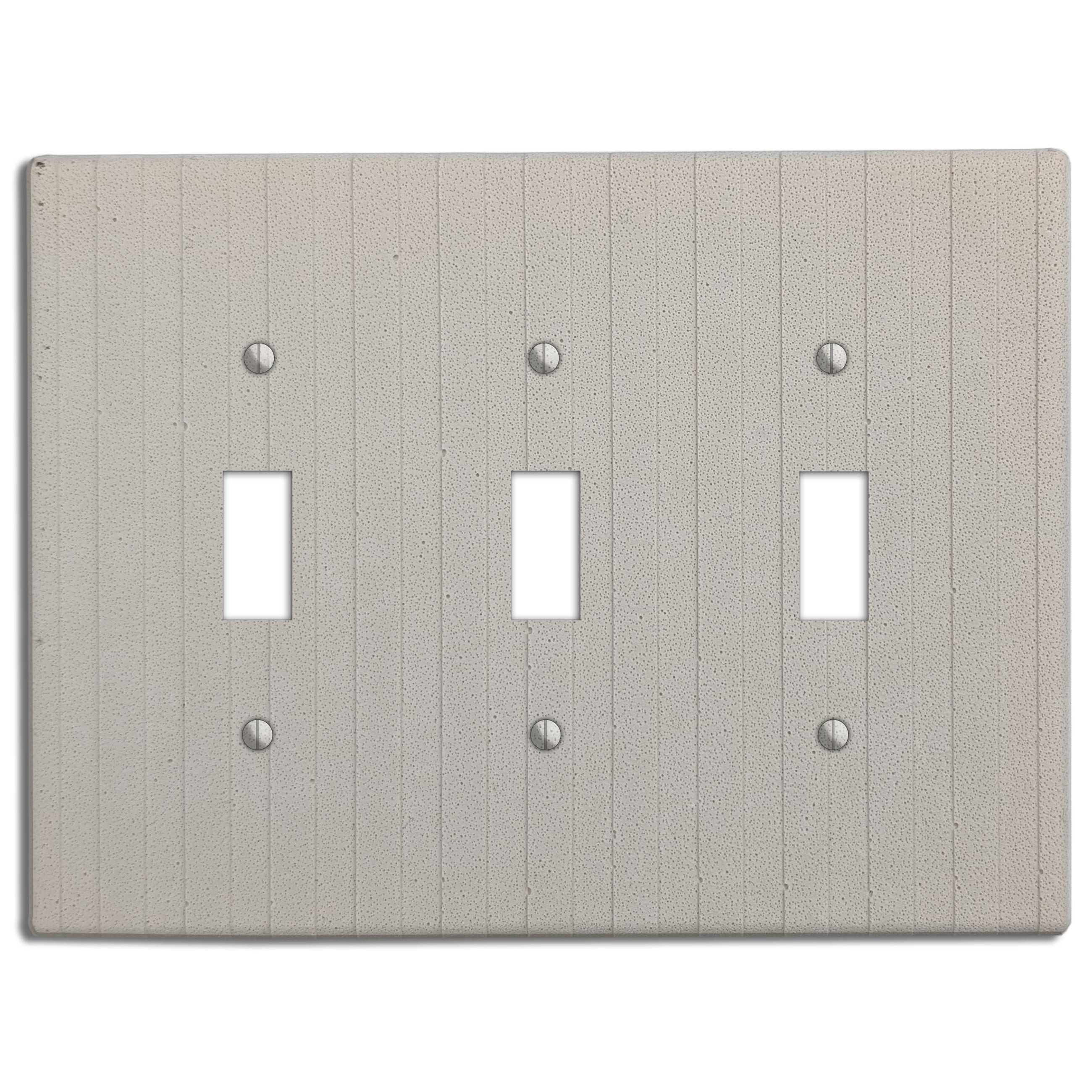 White Boho Stripes Triple Toggle Switchplate