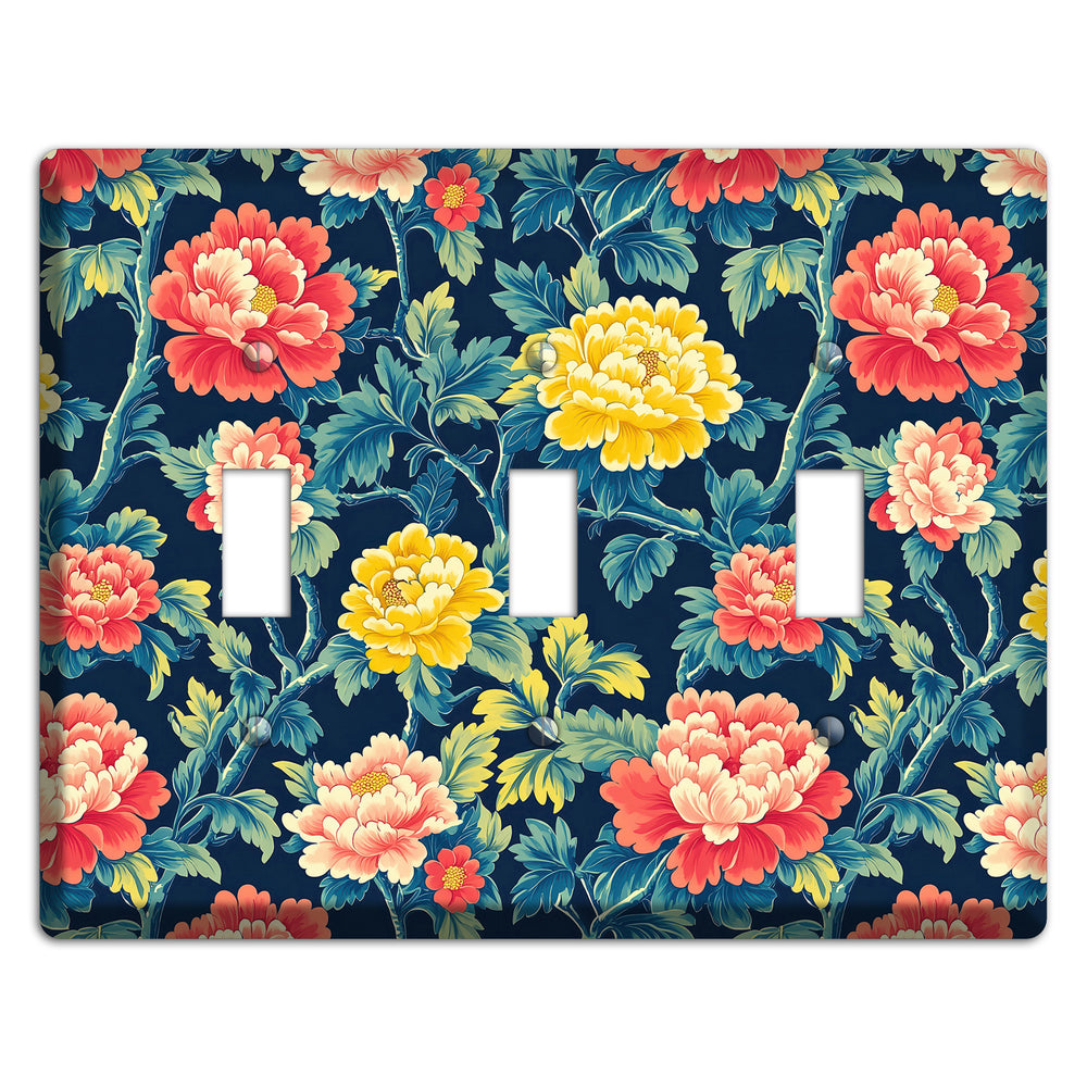 Peony & Bough 3 Toggle Wallplate