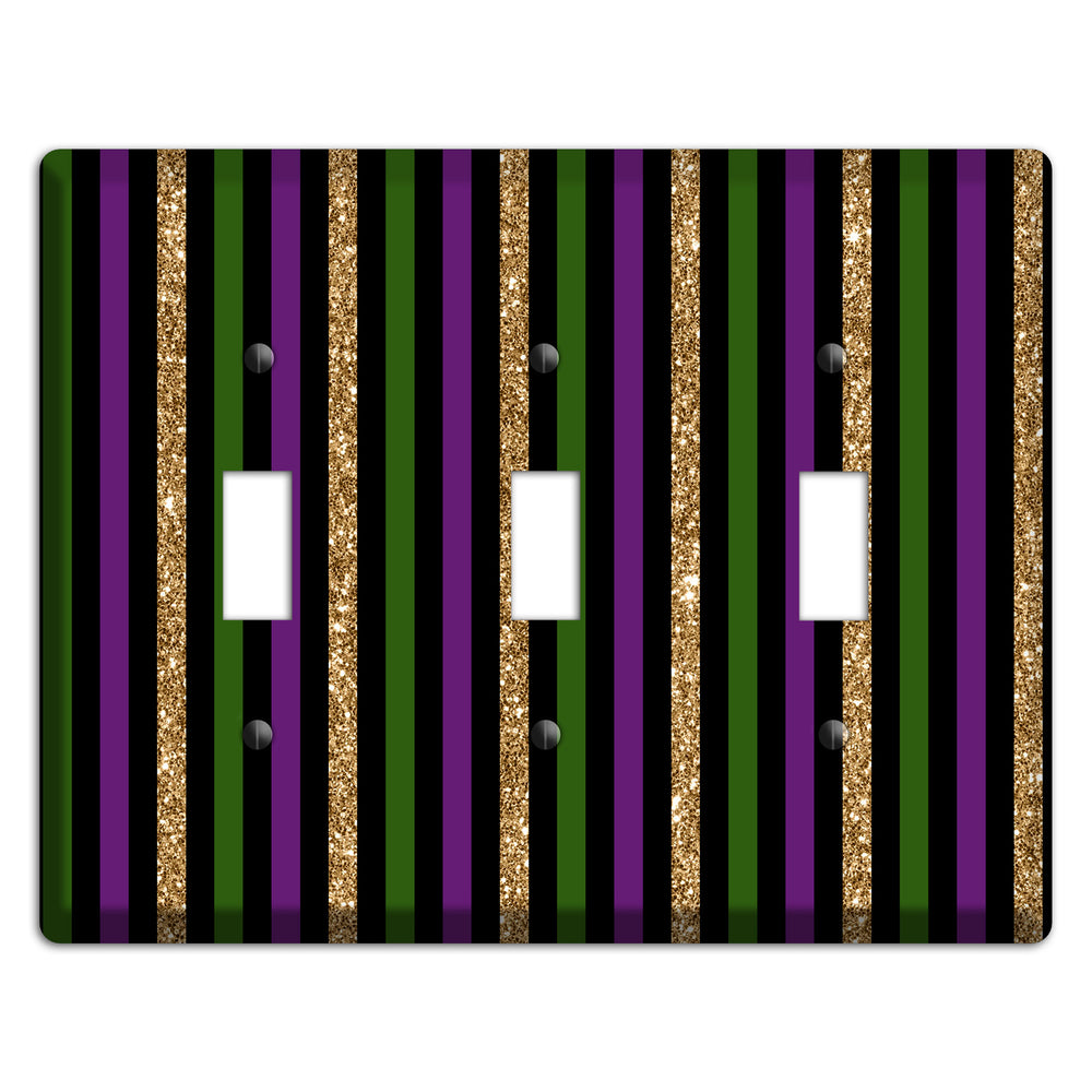 Carnival Stripes: Noir 3 Toggle Wallplate