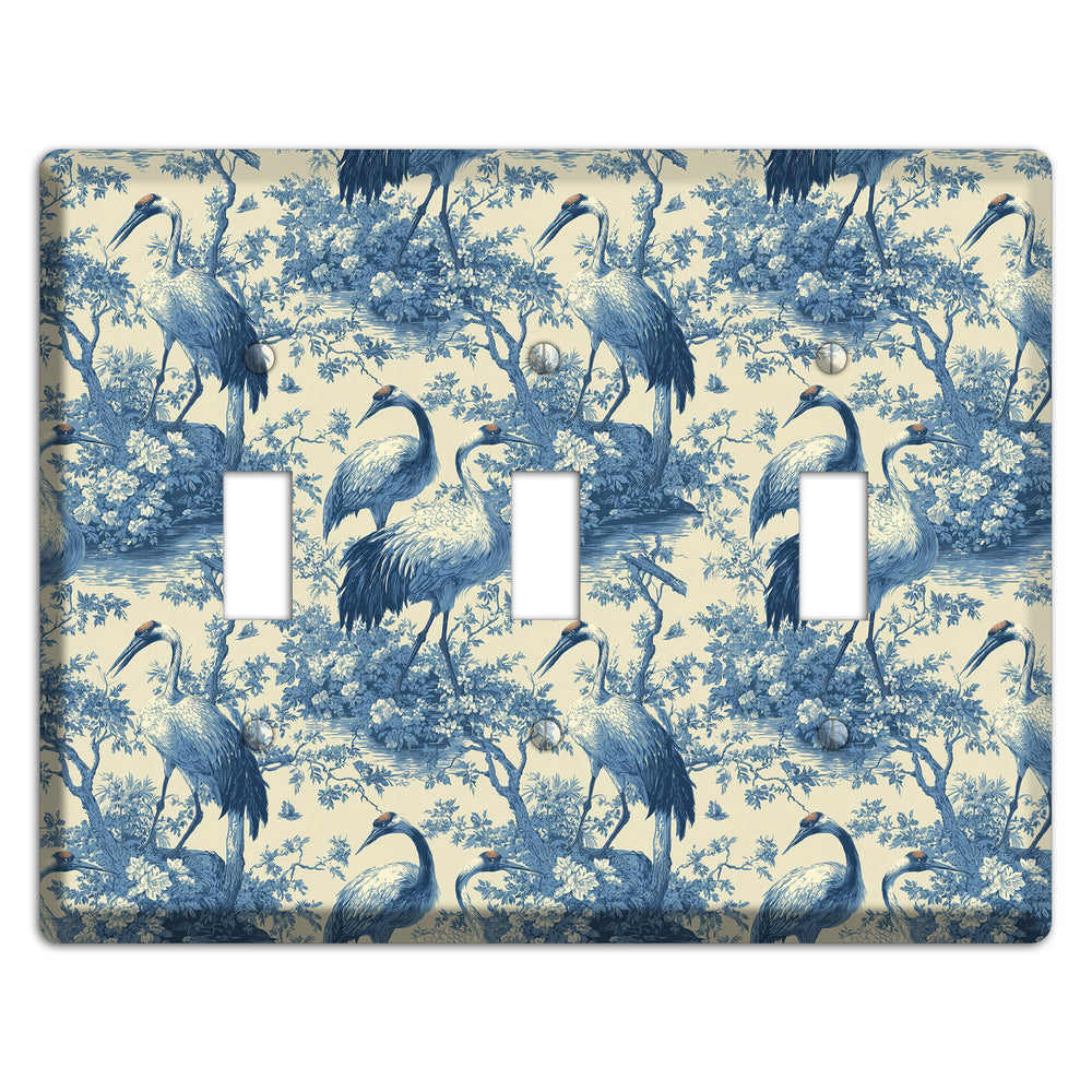 Cobalt Toile Vigil 3 Toggle Wallplate