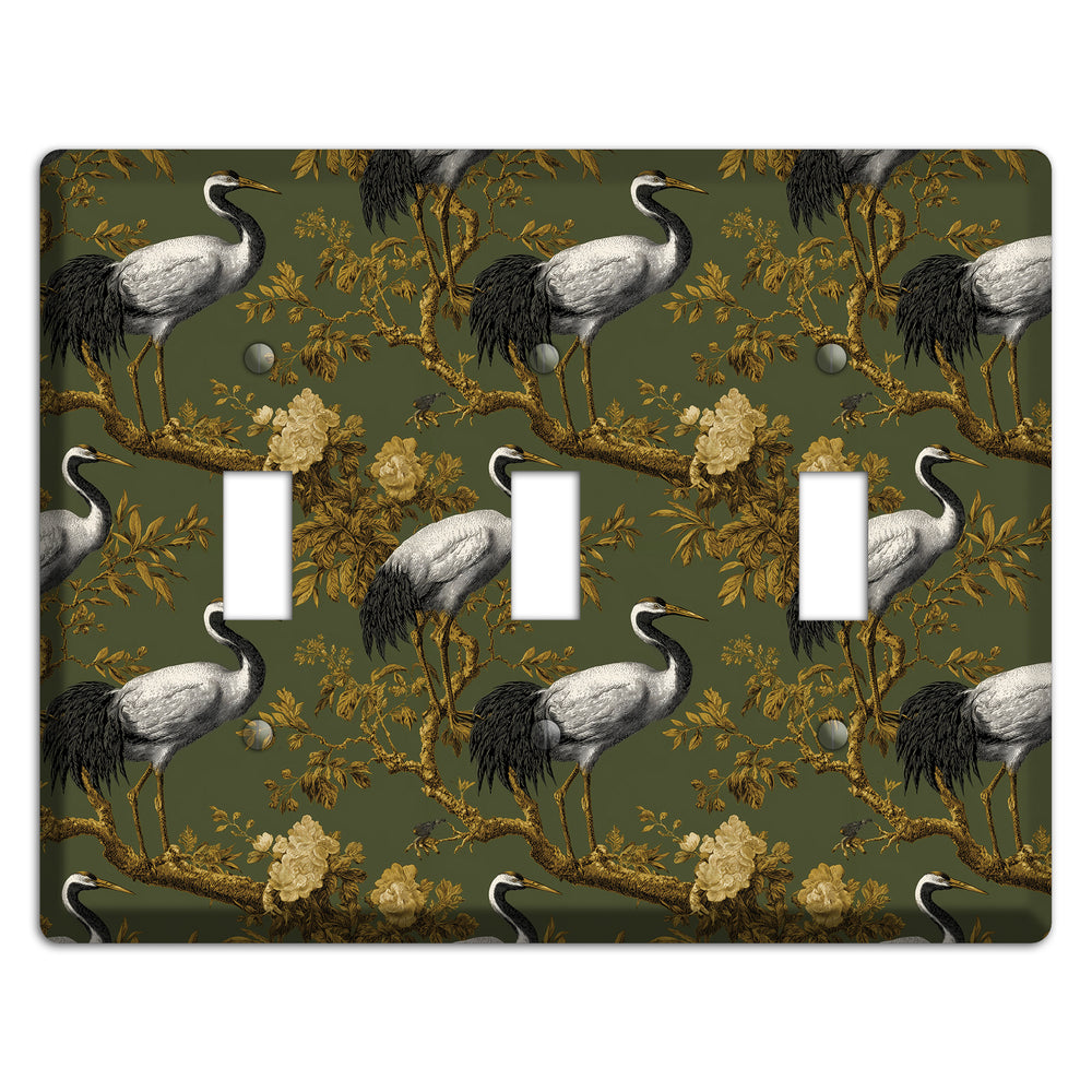 Olive Toile Sanctuary 3 Toggle Wallplate