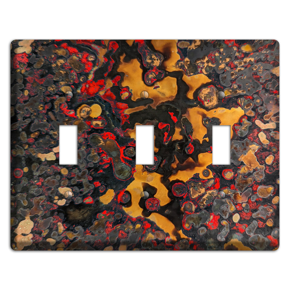 Copper Red Triple Toggle Switchplate