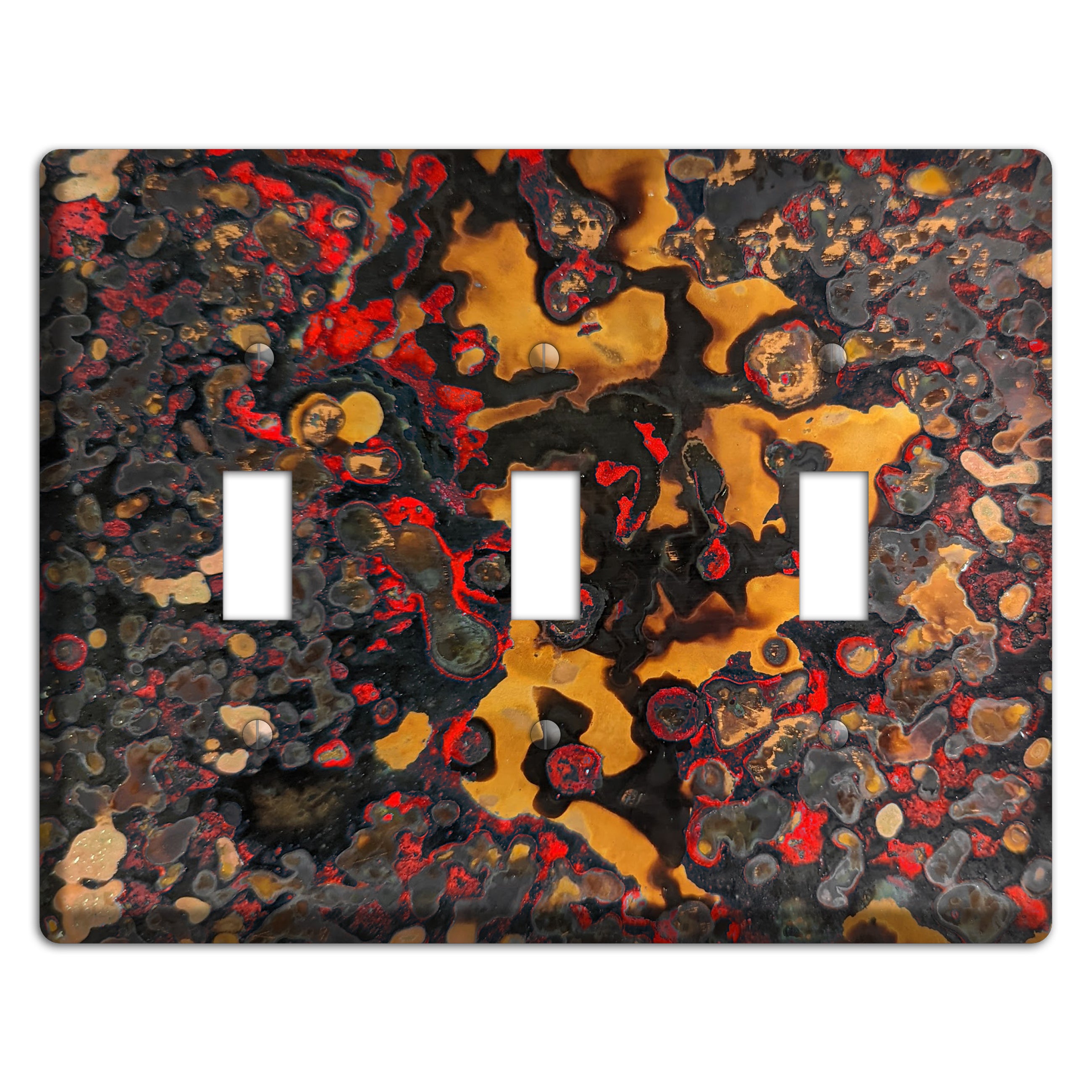 Copper Red Triple Toggle Switchplate
