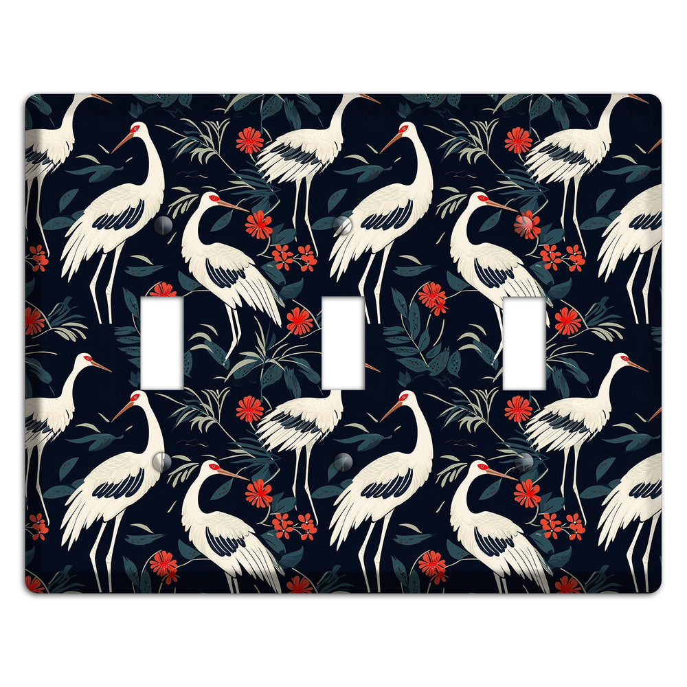 Midnight Plume Garden 3 Toggle Wallplate