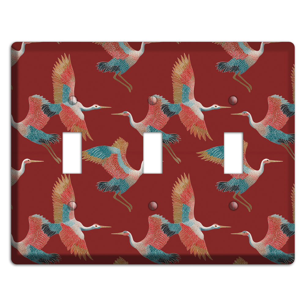 Crimson Heron Dance 3 Toggle Wallplate