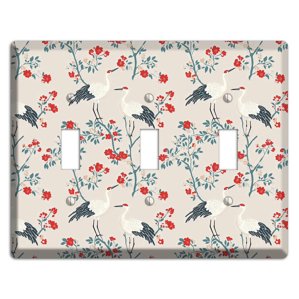 Ivory Blossom Vigil 3 Toggle Wallplate