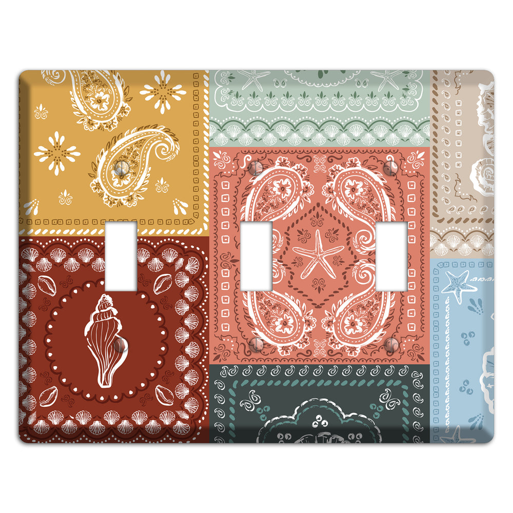 Patchwork Shore Reverie 3 Toggle Wallplate