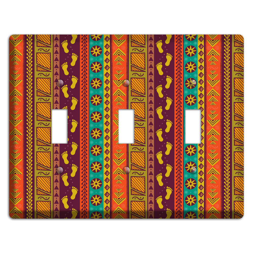 Tribal Footsteps 3 Toggle Wallplate