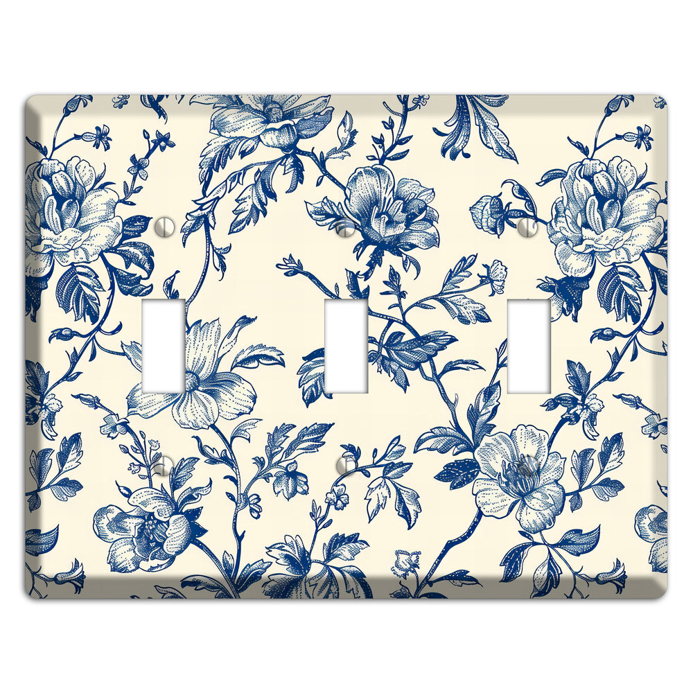 Garden Indigo Reverie 3 Toggle Wallplate