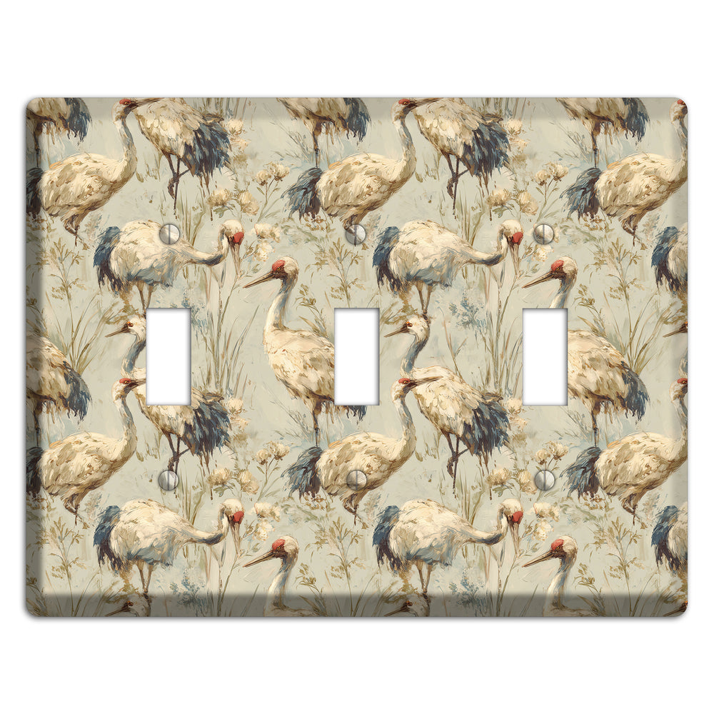 Driftwood Crane Marsh 3 Toggle Wallplate