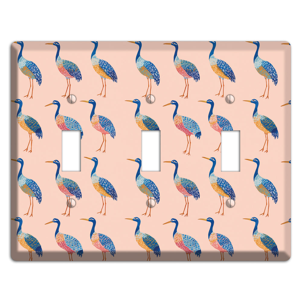 Blush Heron Parade 3 Toggle Wallplate