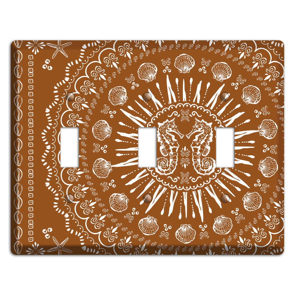 Russet Seahorse Mandala 3 Toggle Wallplate