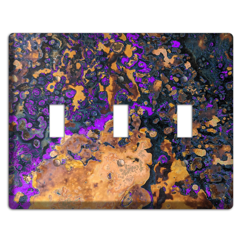 Copper Purple Triple Toggle Switchplate