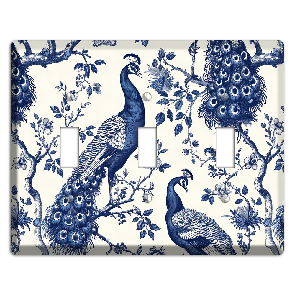Peacock & Bough 3 Toggle Wallplate
