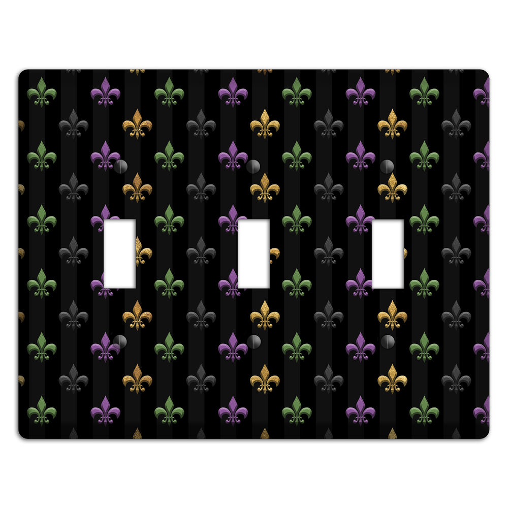 Midnight Fleur 3 Toggle Wallplate