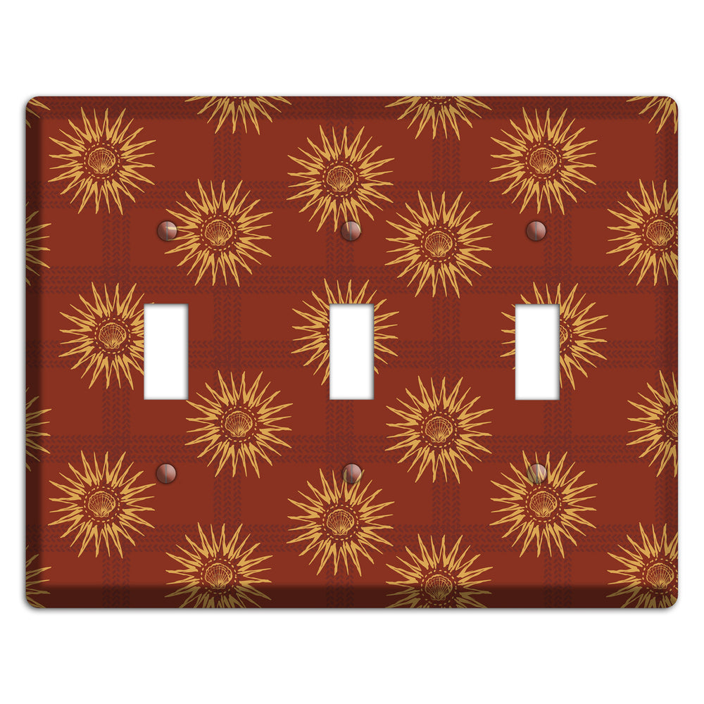 Russet Sun Plaid 3 Toggle Wallplate