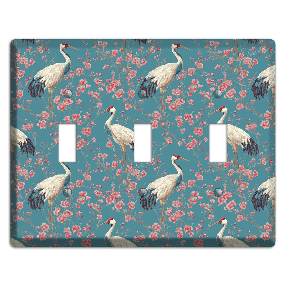 Azure Blossom Vigil 3 Toggle Wallplate