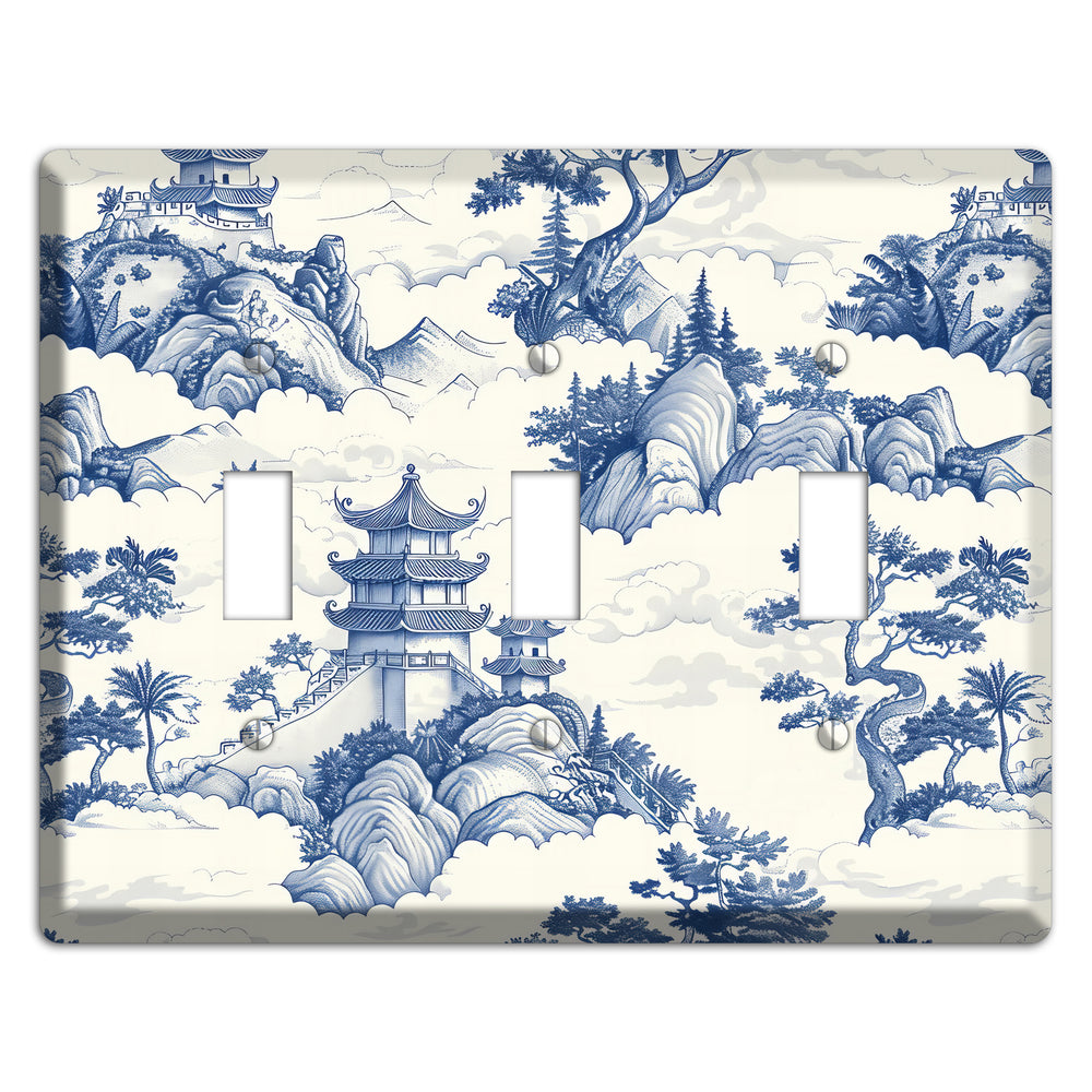 Celestial Pagoda Mist 3 Toggle Wallplate