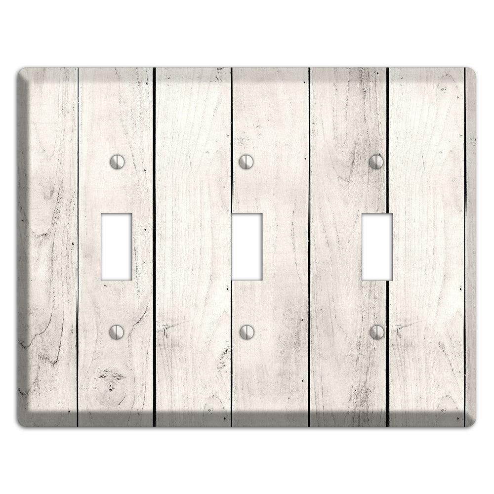 Whitewashed Planks 3 Toggle Wallplate