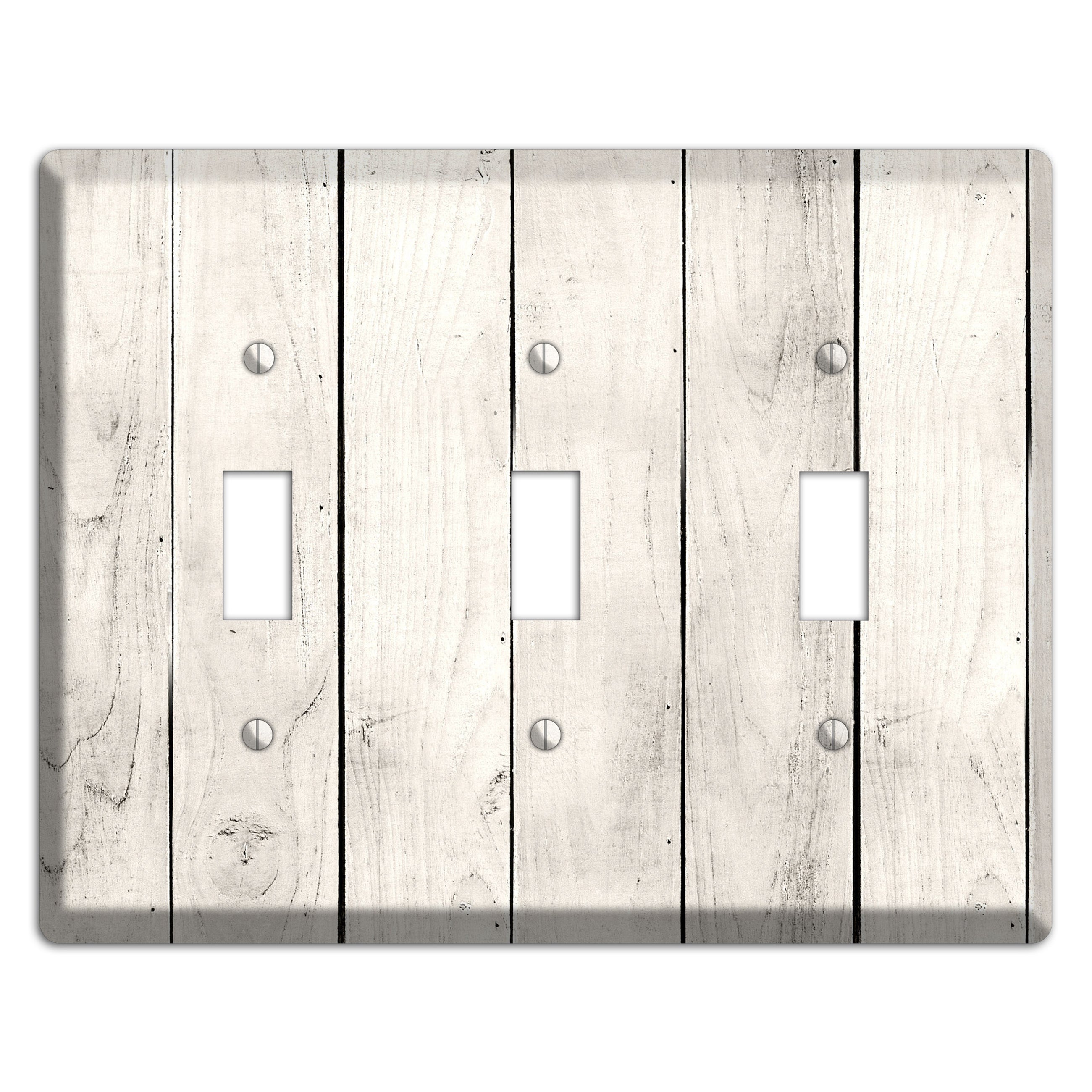 Whitewashed Planks 3 Toggle Wallplate